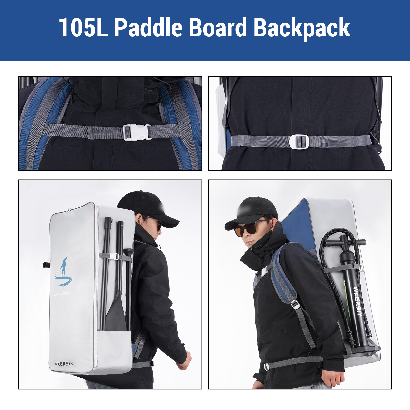 Plecak na deskę wiosłową 105L  – Stand Up Paddle Leash recenzja i cena
